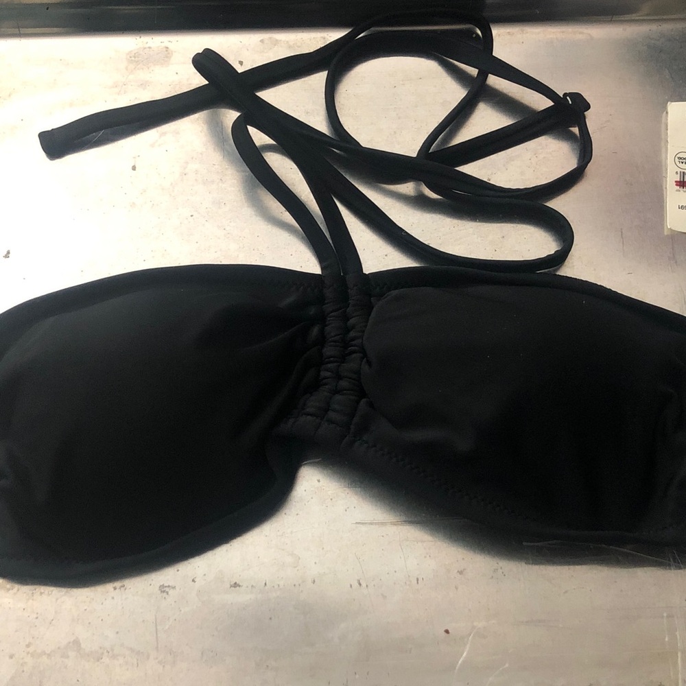 aerie Black Strapless Bikini Top